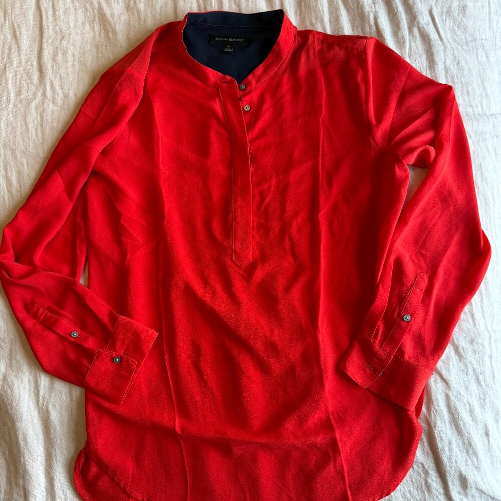 BANANA REPUBLIC Red Tunic Blouse - M